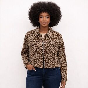 Judy Blue NWT Leopard Print Button Front Jacket Shacket Stretch WMS Plus 3XL